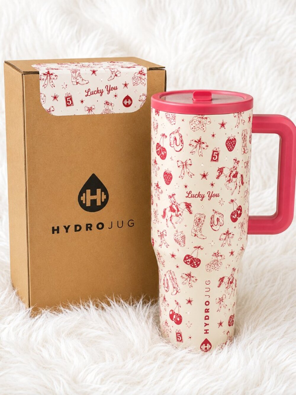 HydroJug 40oz Traveler Tumbler Lucky You Western NWT